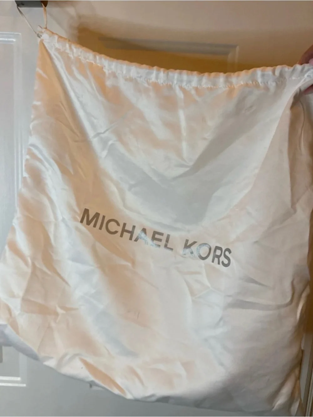 Michael Kors Light Beige Pebbled Leather Satchel
